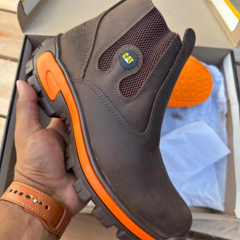 Kit Bota Masculina Adventure em Couro Legítimo e Palmilha Ortopédica +BRINDES: Chapéu, Cinto, Carteira e Copo