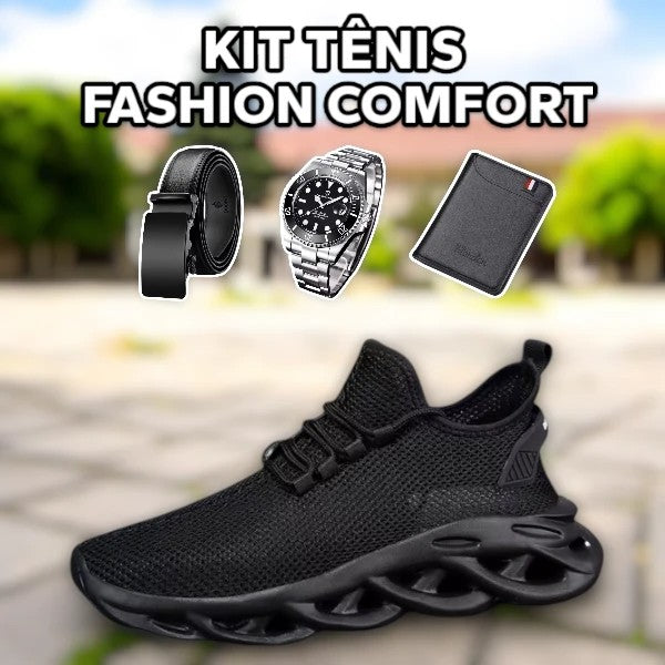 Kit Tênis Masculino Fashion Comfort + 3 BRINDES: Cinto, Relógio e Carteira