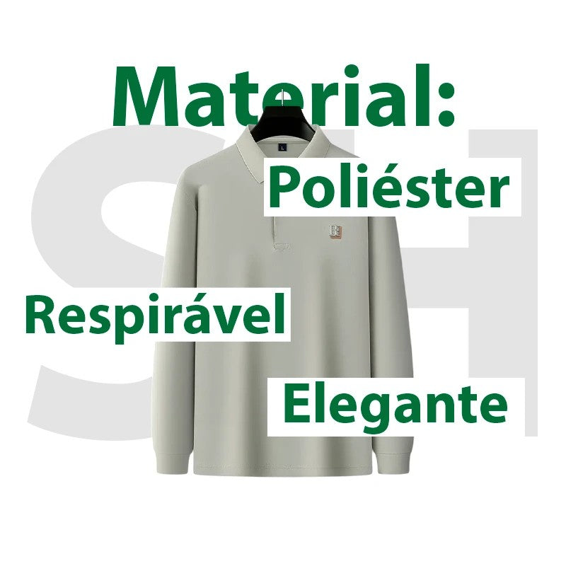 Kit 5 Camisas Polo Manga Longa +BRINDES: Relógio de Luxo e Carteira