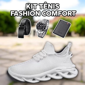 Kit Tênis Masculino Fashion Comfort + 3 BRINDES: Cinto, Relógio e Carteira