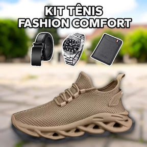Kit Tênis Masculino Fashion Comfort + 3 BRINDES: Cinto, Relógio e Carteira