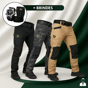 [Leve 3 Pague 2] Calça Militar Lionor em Tecido RipStop e Poliéster +BRINDES: Relógio Tático e Cinto Tático e Mini Bag