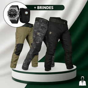 [Leve 3 Pague 2] Calça Militar Lionor em Tecido RipStop e Poliéster +BRINDES: Relógio Tático e Cinto Tático e Mini Bag
