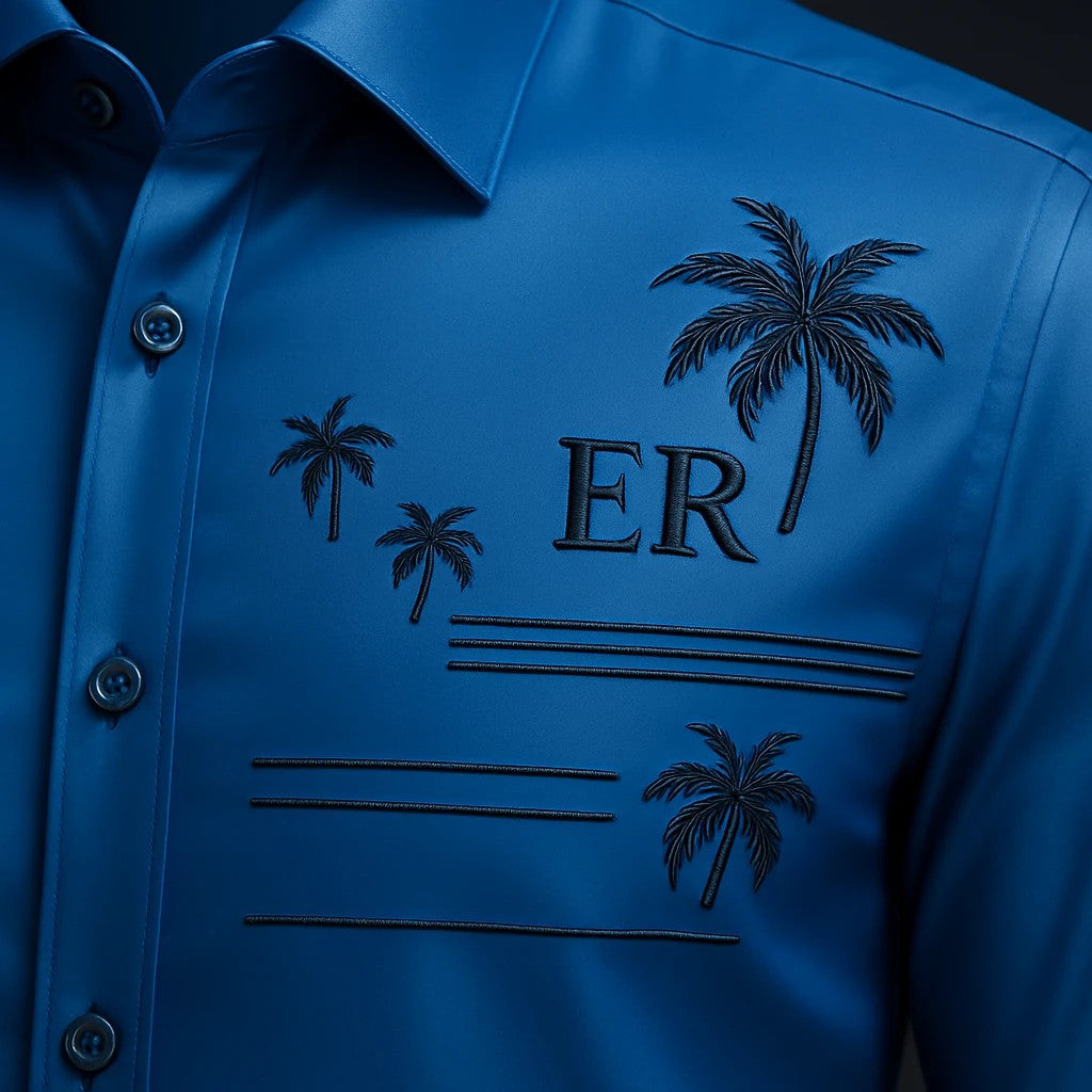 [PAGUE 3 LEVE 5] Camisa Social Masculina Rivanel em 68% Viscose, 27% Seda Tecnológica e 5% Elastano + BRINDES: Cinto, Carteira e Relógio